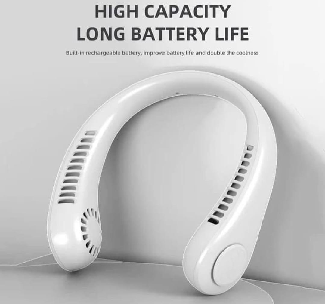 Portable Rechargeable Neck Fan – Hands-Free USB Cooling Fan with 3-Speed Airflow