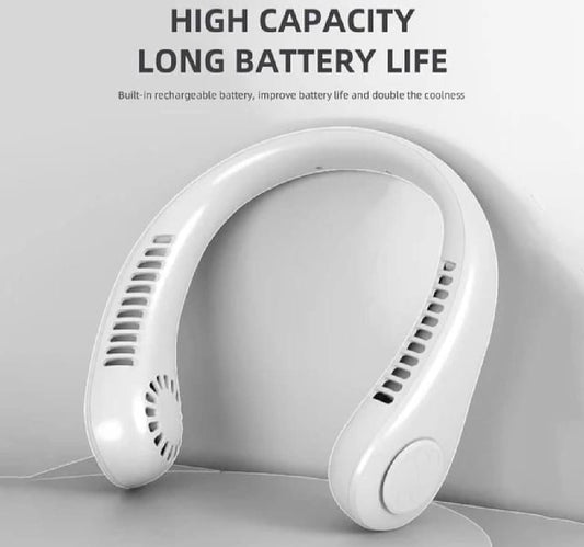 Rechargeable Neck Fan – Hands-Free USB Cooling Fan with 3-Speed Airflow